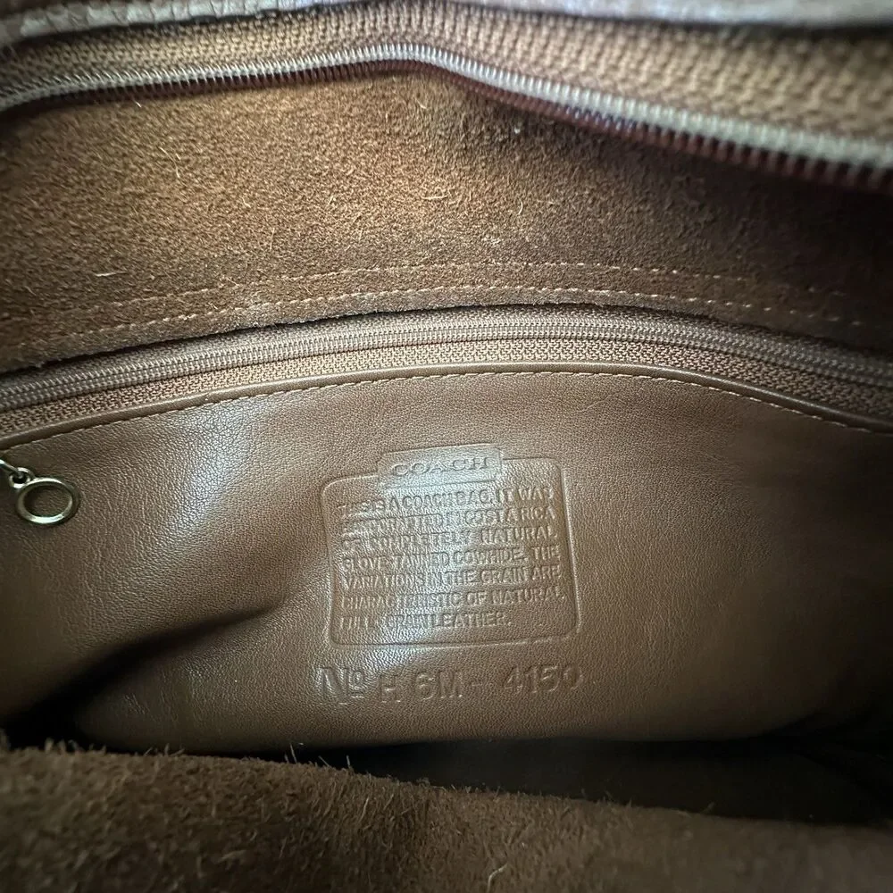 Vintage Coach 4150 Fletcher Flap Brown Leather Shoulder Bag Brass Hardware - Picture 12 of 15